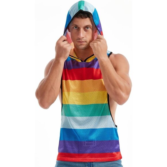 FIROTTII Other - FIROTTII Workout Hooded Tank Tops Muscle Cut Off Sleeveless Shirt- Size M, NWOT
